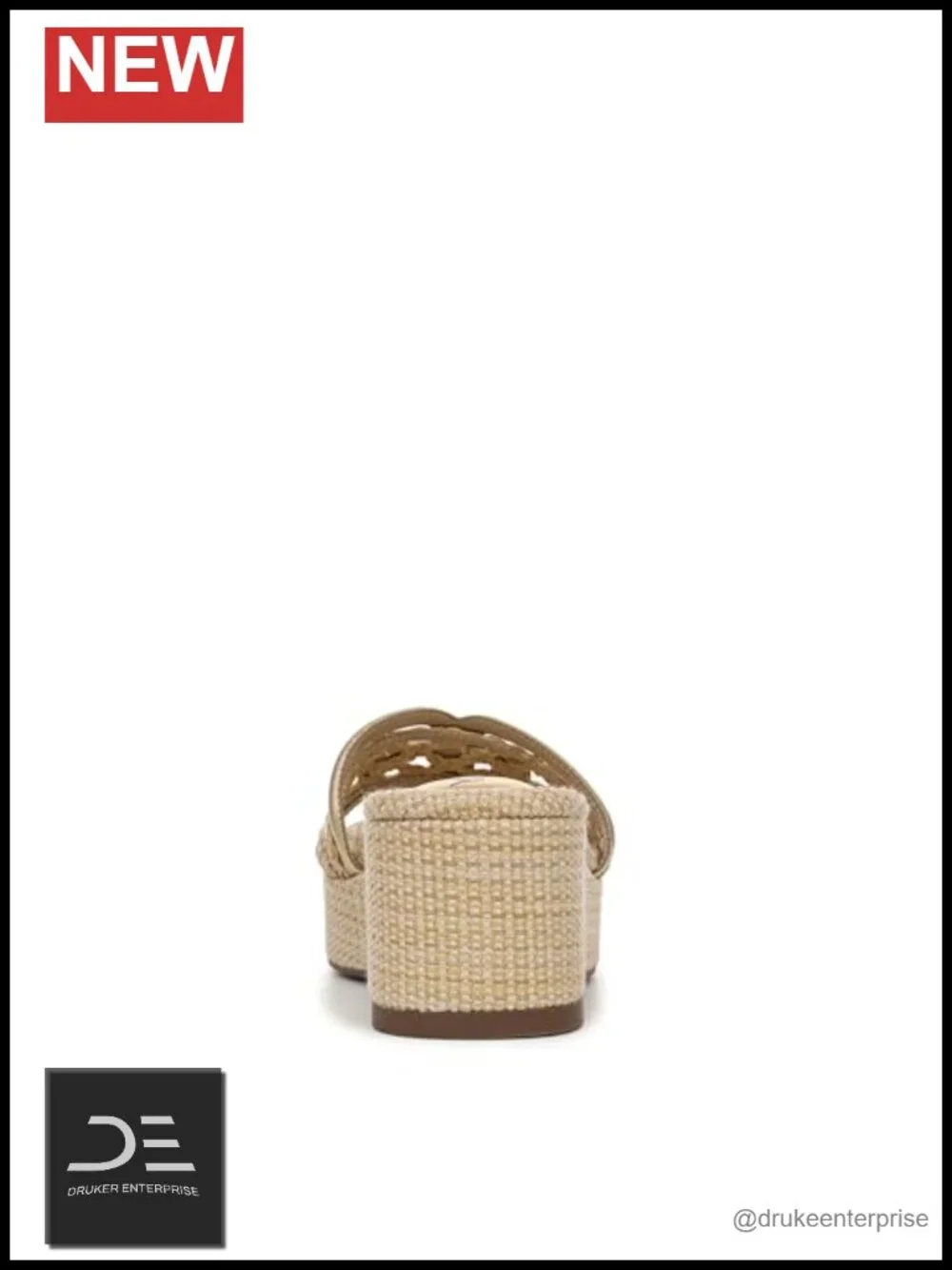 Sam Edelman Pauleena Weave Espadrille Platform Sandal Square Toe Slip-On Heel